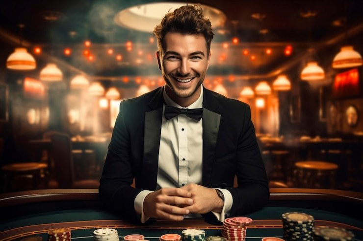 Meja Caribbean Stud Poker live di badak500 dengan dealer profesional dan kartu tertampil jelas